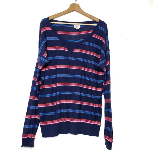 Mossimo | Striped Lightweight Sweater Y2k Vibes 100% Cotton - Picture 1 of 5